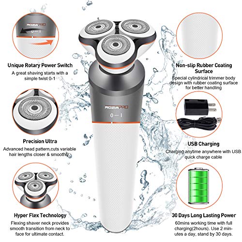 Electric Razor for Men Beard Trimmer 5 in 1 Grooming Kit Electric Shaver Rechargeable Waterproof Rotary Shavers Cordless Nose Hair Trimmer