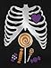 Ribcage Skeleton Candy Shirt Funny Xray Halloween Shirts for Toddler and Youth Kids 5/6 Black