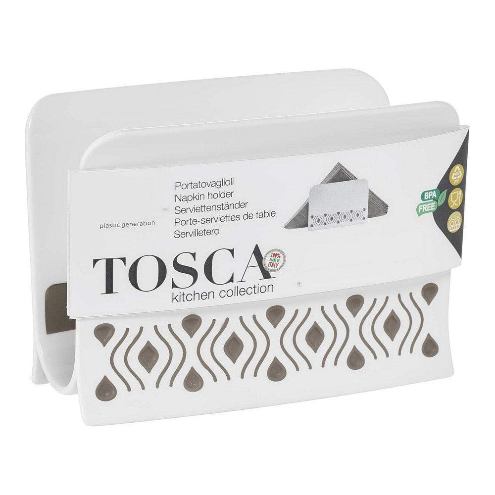 Stefanplast Tosca Line Napkin Holder for Food 100% Extra Quality, Made in Italy, 7.5 x 15.5 cm, Resin, Taupe