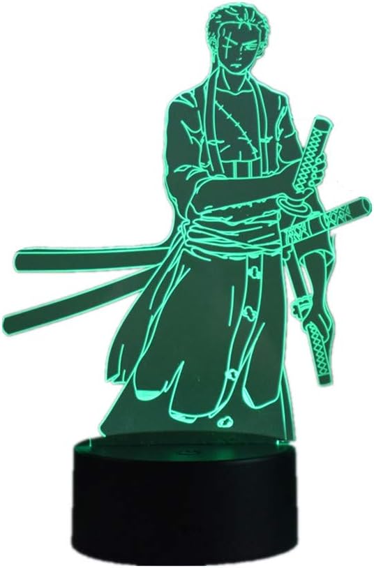 Anime 3D Colorful ONE Piece Roronoa Zoro LED Night Light