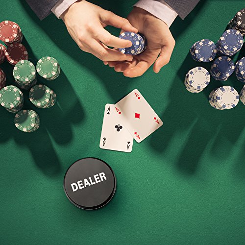 Brybelly Double-Sided Dealer Button - Casino-Grade Poker Buck Poker Weight, Large 3 Inch Diameter Puck! Great for Poker, Texas Hold 'em, Gambling Card Games