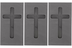 ALIPIS 3Pcs Cross Graphite Casting Ingot Mold: Black Graphite Ingot Tools - Metal Refining Scrap Melting Casting Mould for Smelting Gold Silver Metal Aluminum Copper Brass Zinc