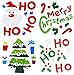 Iconikal Christmas Gel Cling Window Decorations 83-Piece Set (Santa, Tree, Merry Christmas, and Ho Ho Ho)