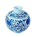 Classic Ming Era Blue and White Porcelain Floral Globe Vase. Globe
