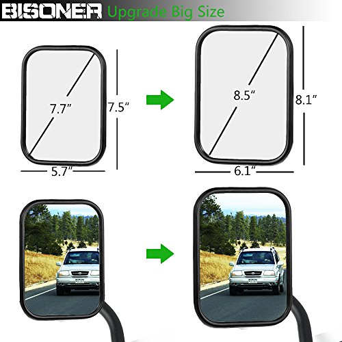 image for bisoner 1 Pair Shake-Proof Door Off Rectangular Adventure Side View Mi