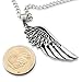 Jstyle Stainless Steel Wing Necklace Pendant Necklace for Men 24 Inch