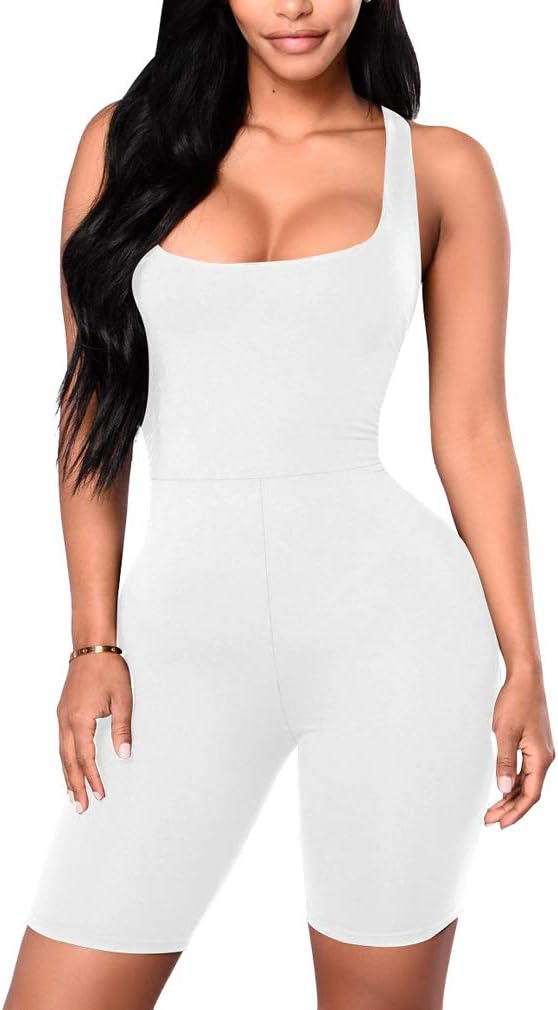 Women's Sexy One Piece Tank Top Sleeveless Bodycon Club Short Jumpsuit