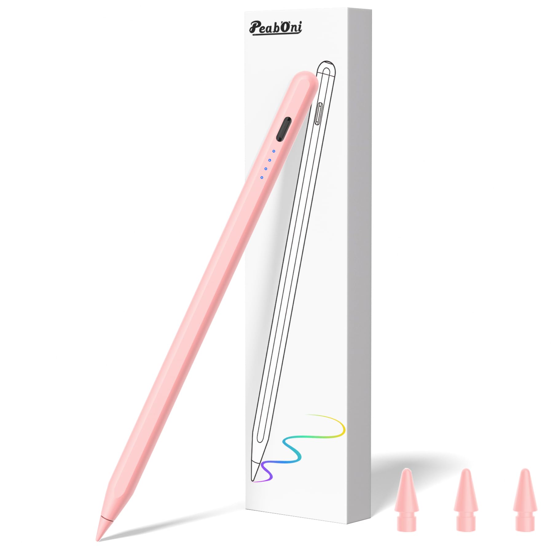 Stylus Pen for iPad 2018-2025 Released Model 15 Mins Fast Charge Pencil 2nd Generation Compatible with Pro 11"/12.9"/M4, Air 3/4/5/M2,Mini 7(A17 Pro)/6/5 Gen, iPad 10/9/8/7/6 Pink