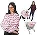 Nursing Cover Breastfeeding Cover Baby Car Seat Scarf Pink Chevron Multi use-Stroller Canopy,Shopping Cart, Swaddle, Hi-Chair. Soft Breathable Washable Baby Boy or Girl (Pink Chevron)