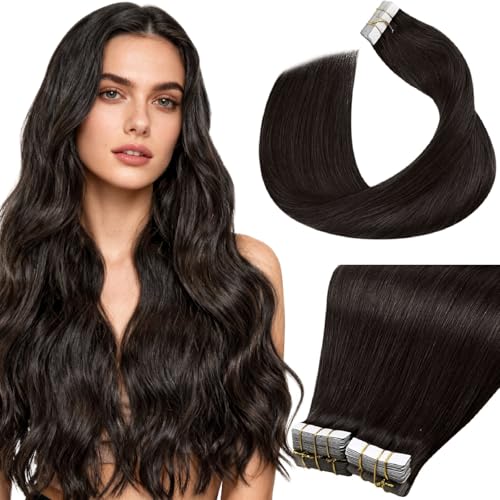 Laavoo Tape Extensions Echthaar 60Cm Braun Extensions Tape Echthaar Dunkelbraun Haarverlängerung Echthaar Tape Invisible 100G 40Pcs #2