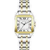 KNISKRED Classic Square Watch for Men with Vintage Roman Numeral and Solid Stainless Steel Band