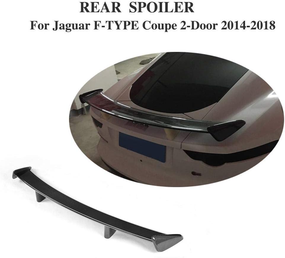 GLFDYC Black Car Rear Spoiler, for Jaguar F-TYPE Coupe 2014-2018 Boot Trunk Lid Wing, Universal Carbon Fiber Modified Roof Extension Lip