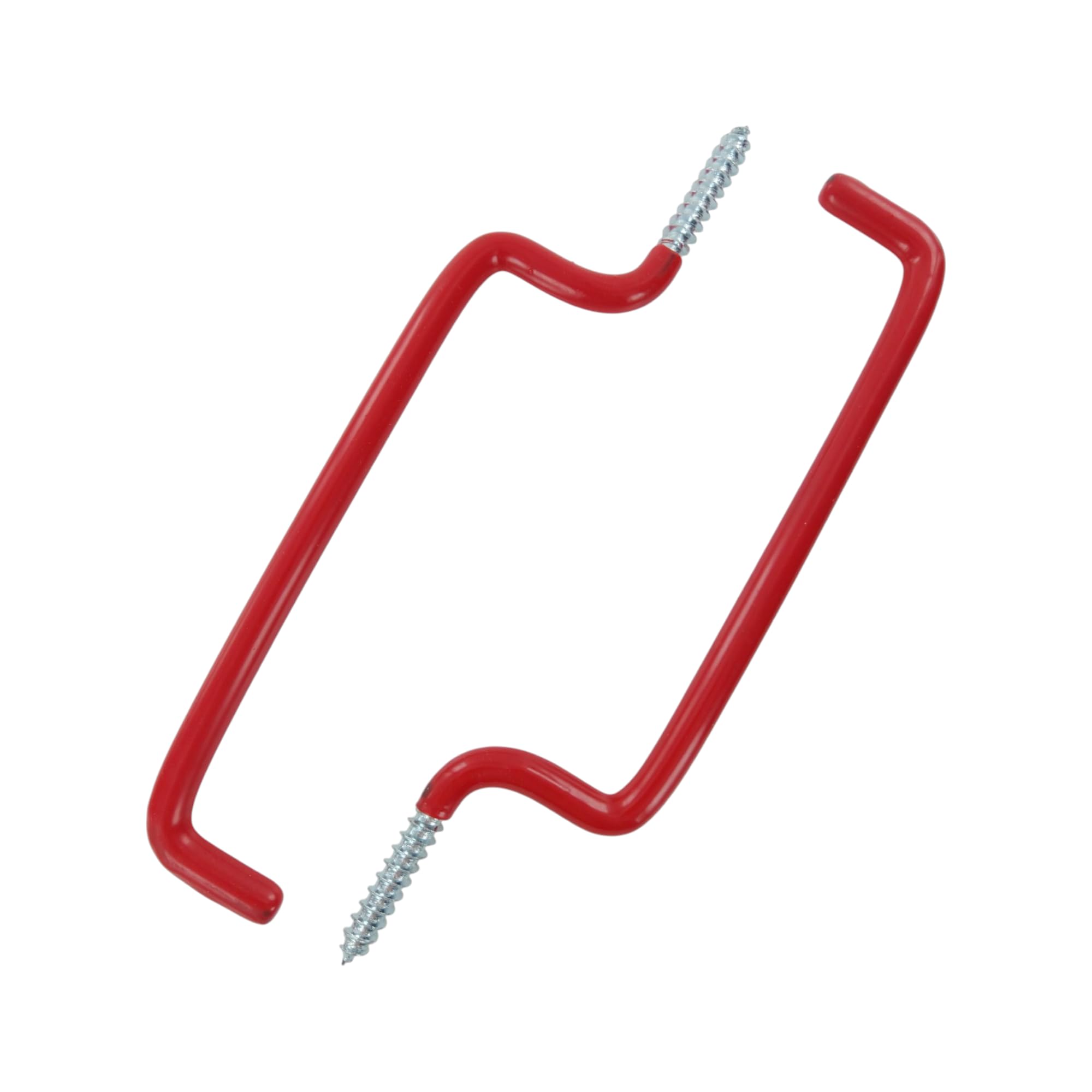 Merriway BH04773 (2 Pcs) Red Plastic Coated Ladder Shed Garage Storage Hooks - Pack of 2 Pieces