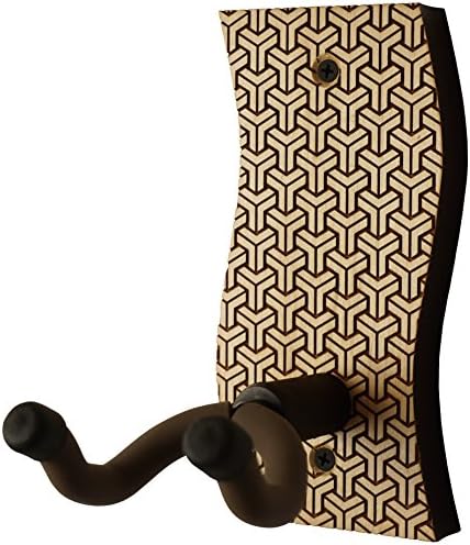 Guitar Hanger - Laser Cut &amp; Engraved Guitar Hanger - Great for All Guitars! Solid Maple or Walnut Wood and a Beautiful Engraved Design. Made in USA! (SW - Geo - Maple)