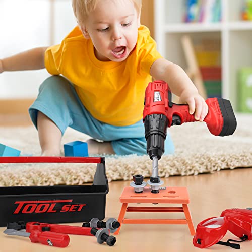 STEAM Life Kids Tool Set for Boys with Power Toy Drill, Toddler Tool