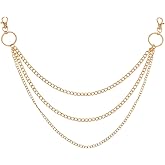 CABODYALS Gold Twist 3 Layered Chain Belt Waist Alloy Chains Punk Multilayer Link Belts Rave Body Jewelry Gothic Vintage Decorative Accessories for Women Men Party Festival Dancing Jeans Dresses Gift