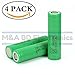 Samsung High Drain INR18650-25R 20A 2500mAh Rechargeable Flat Top 3.7V Battery, (4 Pcs) by M&A BD Electronics