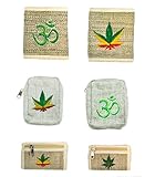 Mens Unique Zipper Bohemian Hippie Weed Hemp Wallet