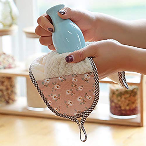 YALANK 4pcs Cleaning Cloth Kitchen Towels Hangable Coral Velvet Wipes Reusable Household Dish Cloth Towel for House Furniture Table Kitchen Dish Window Glasses