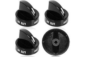 REYHOAR Upgraded 4Pcs 316442513 Range Surface Control Knob Black, Burner Knob Fit for Frigidaire, Kenmore, Sears Gas Ranges - Replaces 1465864, AP4327071, PS2332411