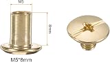 Sourcing Map Chicago Screw Set M5 x 8mm Gold Tone 50 pcs Leather DIY Rivets view 2