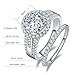 BONLAVIE 3.45ct 925 Sterling Silver Cubic Zirconia Halo Anniversary Wedding Band Engagement Ring Bridal Set