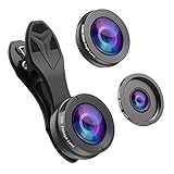 Phone Camera Lens,Hizek 0.36X Super Wide Angle Lens+15X Macro Lens+230°Fisheye Lens 3 in 1 HD Cell Phone Camera Lens Kit for iPhone X/8/8Plus/7/7 Plus/6s/6/5, Samsung and Most Smartphones