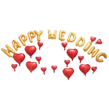 Toymytoy Hochzeit Folienballons Herzballon Happy Wedding Mit