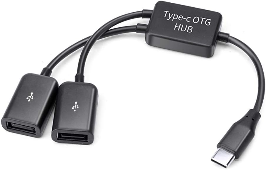 Onvian Type C OTG USB 3.1 Male to Dual 2.0 Female OTG Charge 2 Port HUB
