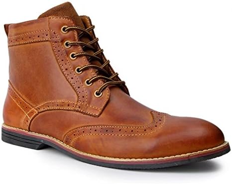 Froon Men's Leather Brogue Lace up Premuim Boot Tight US Size 9.5 Brown
