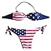 AvaCostume Women's Patriotic American Flag Stars and Stripes Push UP Bikini Swimsuits, S, USFlag2