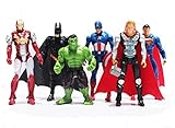 Superheroes The Avengers Batman Superman Iron Man Hulk Thor Captain America Joint Moveable PVC Figure Model Toys 6 Pieces