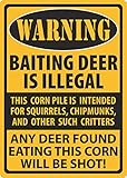 River's Edge Products Warning - Baiting Deer Tin Sign