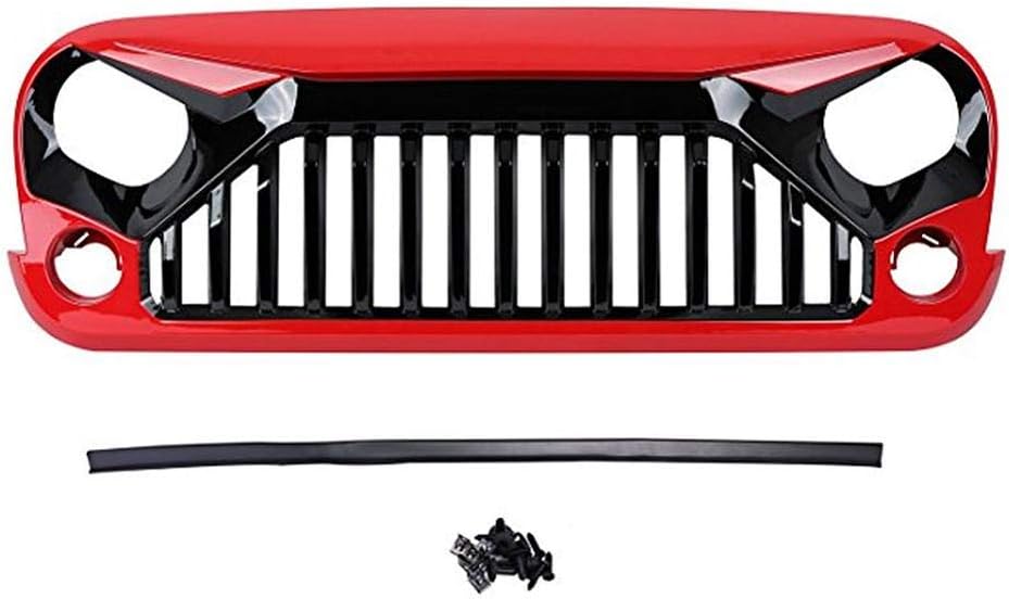ABS Front Racing Grille Cover Decoration With Insect Net Accessories for Jeep Wrangler JK 2007-2016 Car Styling,red