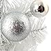 IDS Home 12inch Mini Desk Top Table Top Decorated Christmas Tree with Bows & Baubles Ornaments Decorations, White
