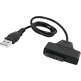 USB 2.0 to 7+6 13 Pin Slimline Slim SATA II Laptop CD/DVD Drive Adapter Cable