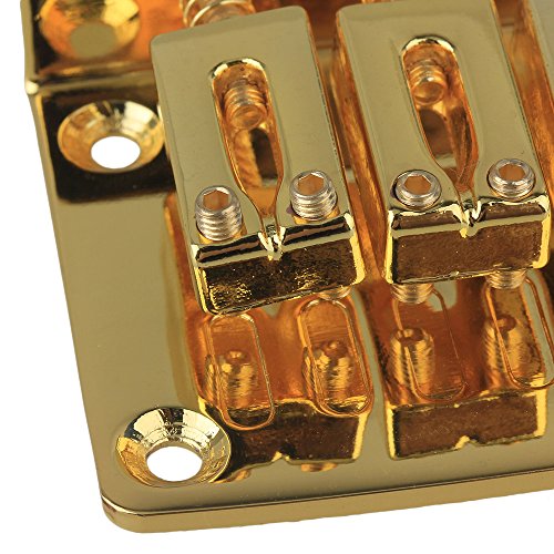 BQLZR Golden Silver Black Zinc Alloy Electric Guitar Bridge Tailpiece with Screws & Wrench for 3 String Cigar Box Guitar Pack of 3