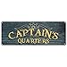 Captain’s Quarters, 5.75 x 15.5 Inch Aluminum Sign, Boat, Ocean, Sea and Pirate Themed Decor, Gifts for Boaters, Sailors, Skipper, Deckhand, First Mate, Crew, Fishermen AL-0616-RK1046ST