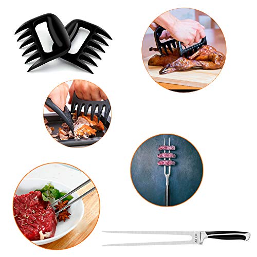 Knife Set, Kitchen Knife Set with Block, AILUKI 19 Pieces Stainless Steel Knife Set, Ergonomic Handle for Chef Knife Set with Gift Box, Ultra Sharp, Best Choice for Cooking