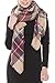 MIRMARU Women's Oversized Large Plaid Checked Tartan Blanket Scarf Wrap Shawl with Hair Tie.