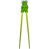 Needzo Green Turtle Japanese Training Chopstick, Cute Cheater Chopsticks for Beginners and Kids, 8.5 Inch