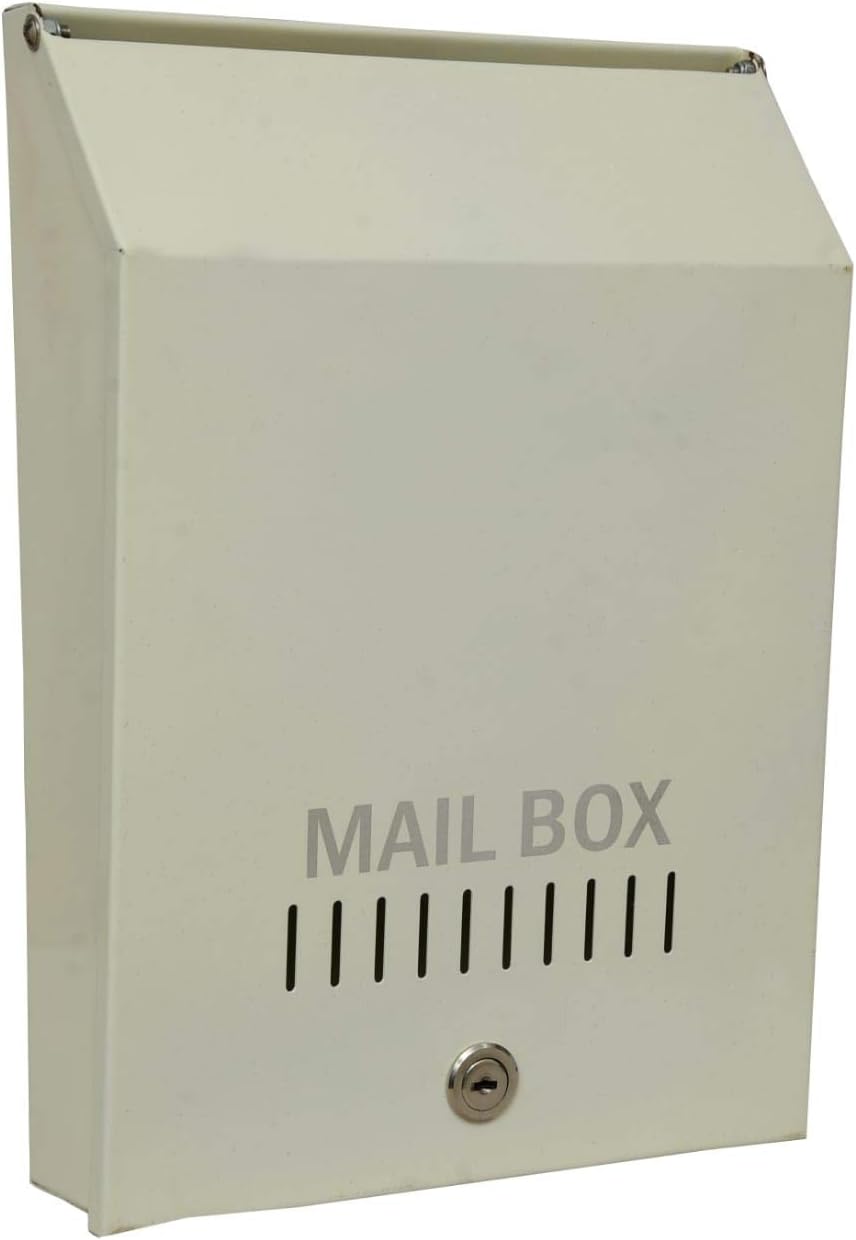 Rissachi High Grade Metal Wall Mount Mail Box/Letter Box for gate and Wall (Cream)