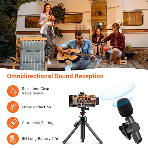 Wireless Lavalier Lapel Microphones for Android - Omnidirectional Condenser Wireless Recording Mic with USB C Microphone for Video Recording Vlog YouTube Tiktok Podcast Interview