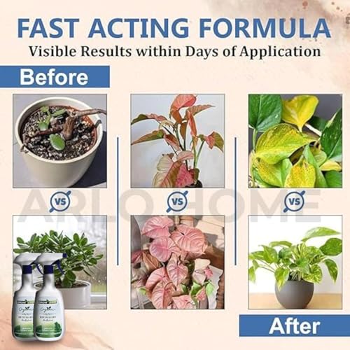 Organic Growth Fertilizer Spray (860 ml) - Organic Revitilizer Outdoor & Indoor Plant Food - All-Purpose, Nutrient-Rich Lawn Fertilizer & Soil Enhancer for House Plants, Green Leaves