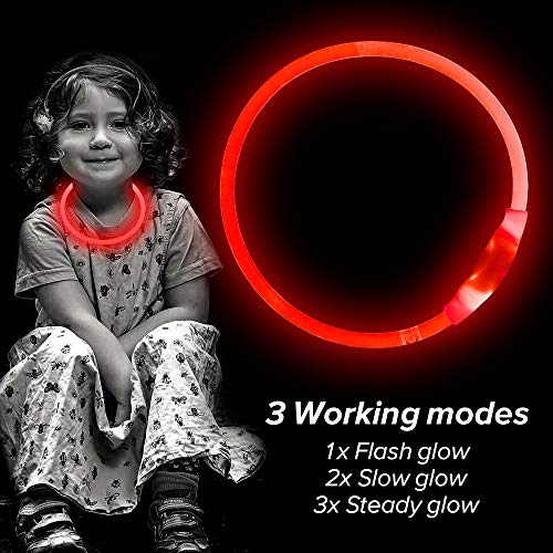 HiGuard USB Rechargeable LED Necklace Lighted up Safety Bracelet Glowing Necklace Glow in The Dark Super Bright for Party Favors Christmas Concerts Birthday Outdoor Activities