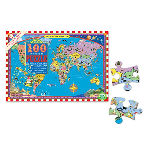 eeBoo World Map Puzzle, 100 pieces