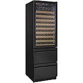 Allavino 76.5" Tall Black Wine Refrigerator with Two Refrigerated Drawers YHWR7724D-B