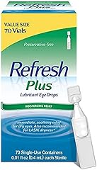 REFRESH PLUS Lubricant Eye Drops Preservative-Free Artificial Tears, 70 Single-Use Containers