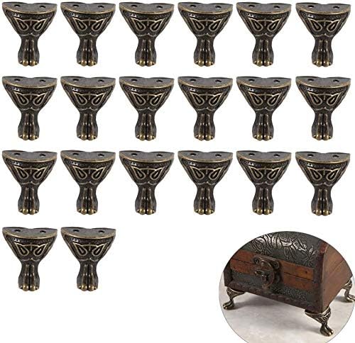 Namvo 20 PCS Antique Bronze Box Legs Feet Corner Protector Metal Hardware Decorative Jewelry Gift Box Wood Case - Image 3