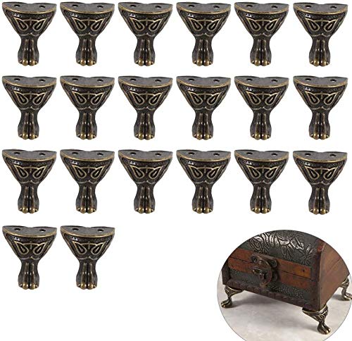 Namvo 20 PCS Antique Bronze Box Legs Feet Corner Protector Metal Hardware Decorative Jewelry Gift Box Wood Case